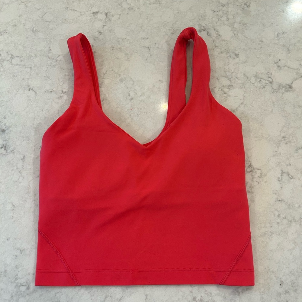 Red V-Neck Crop Top
